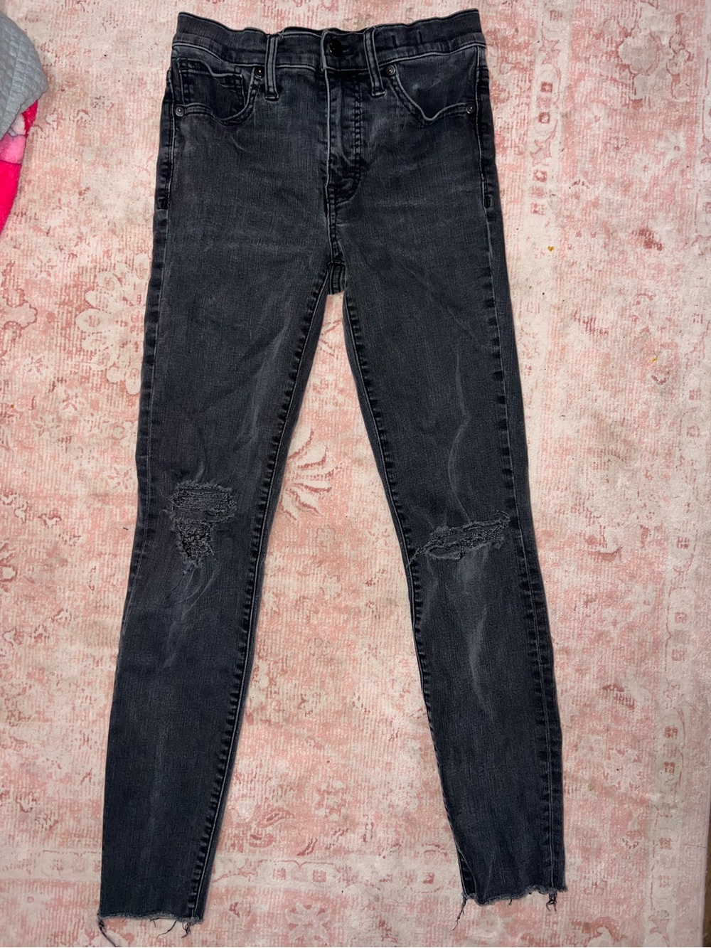 Madewell Black High-Rise Distressed Skinny Jeans